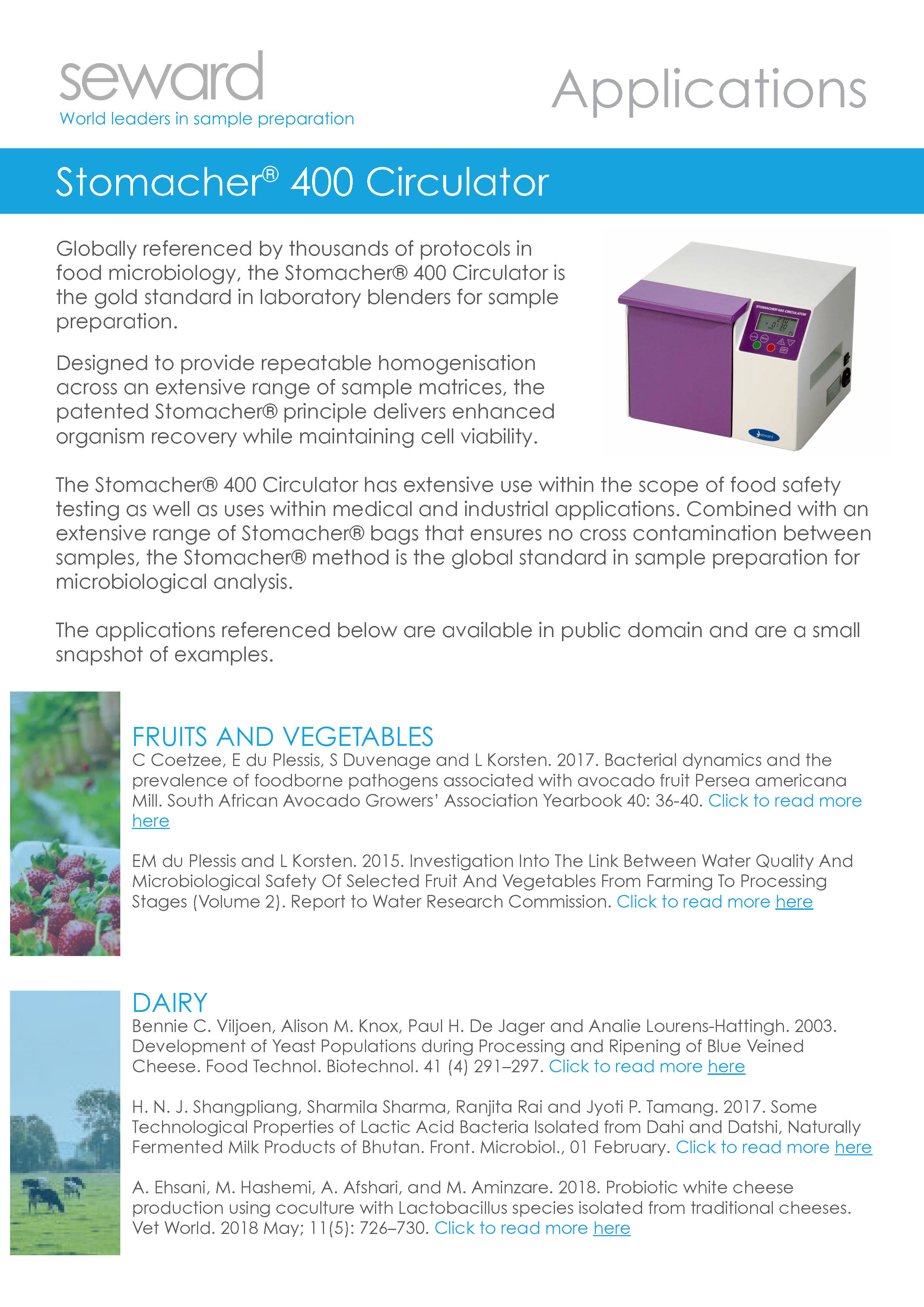 Seward Stomacher® 400 Circulator Microbiologist Paddle Laboratory Blender